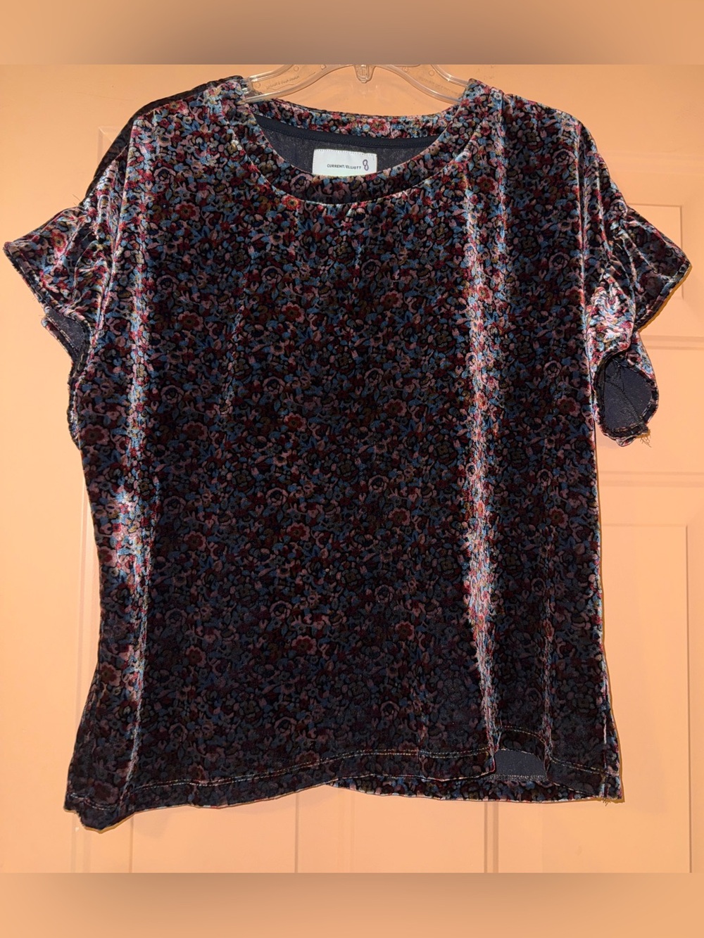 Current/Elliot The Janie Floral Velvet Top